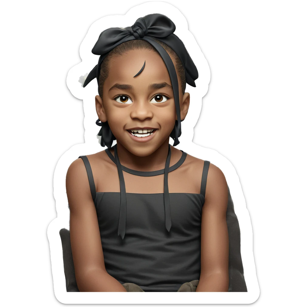 boy with bow and tree sticker