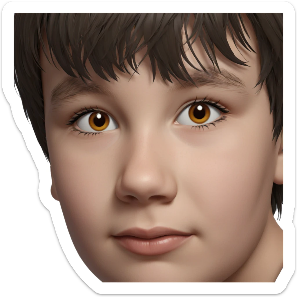 brown-eyed girl portrait close-up sticker