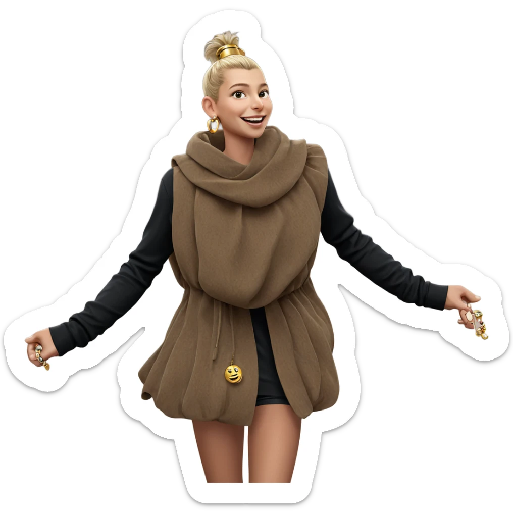 smiling boy holding jewelry sticker