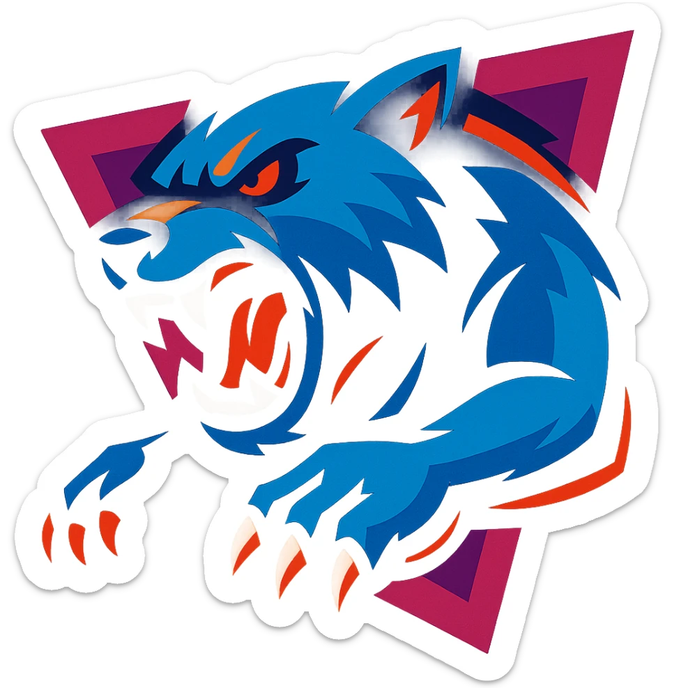 logo for NOS, aggressive animal mascot, esports logo style, vibrant colors, no text sticker