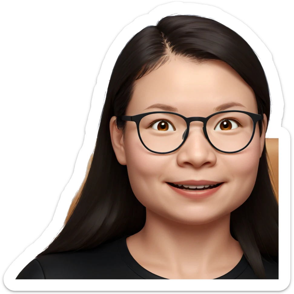 a smiling girl portrait sticker