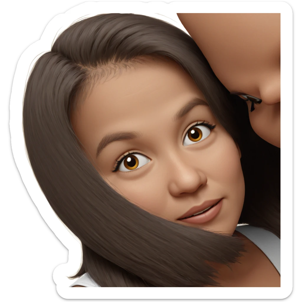 realistic portrait of girl sticker