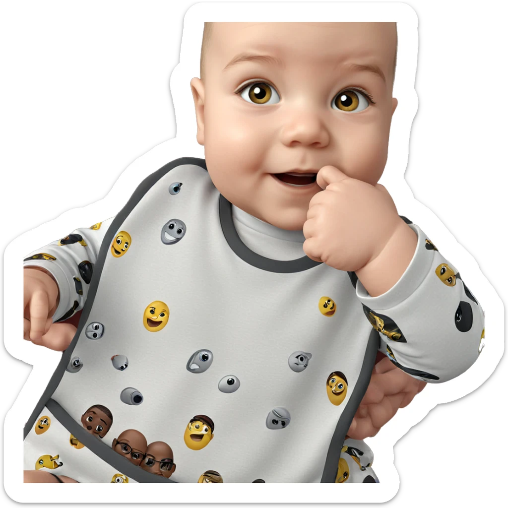 bald boy looking at viewer sticker