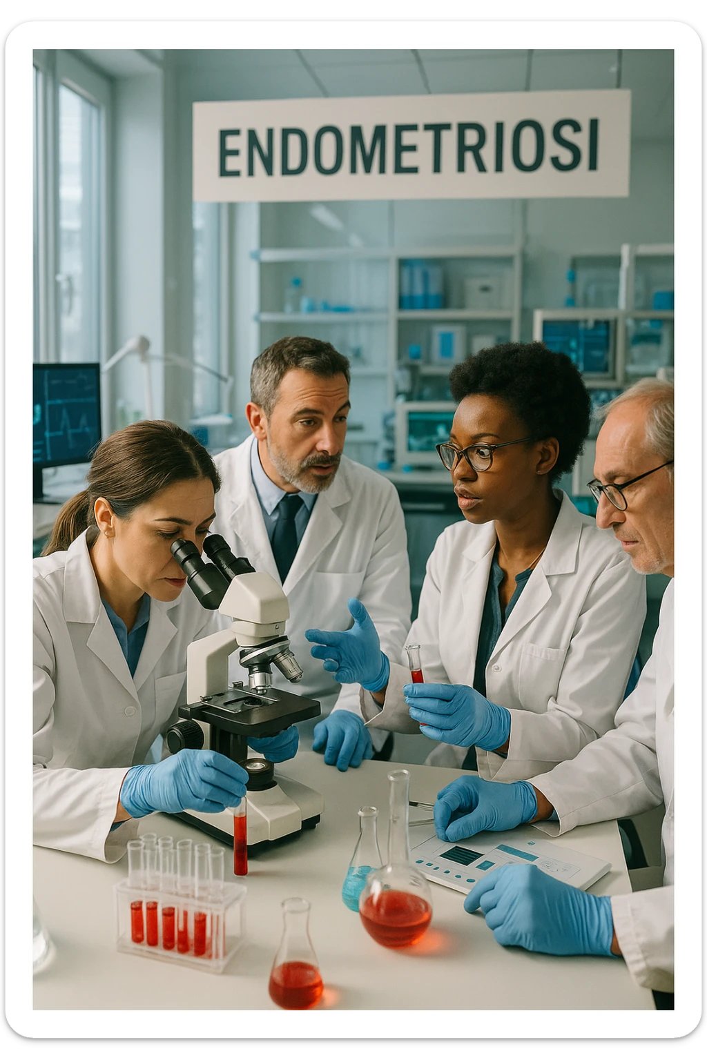 Scienziati americani che studiano l'endometriosi in italiano sticker