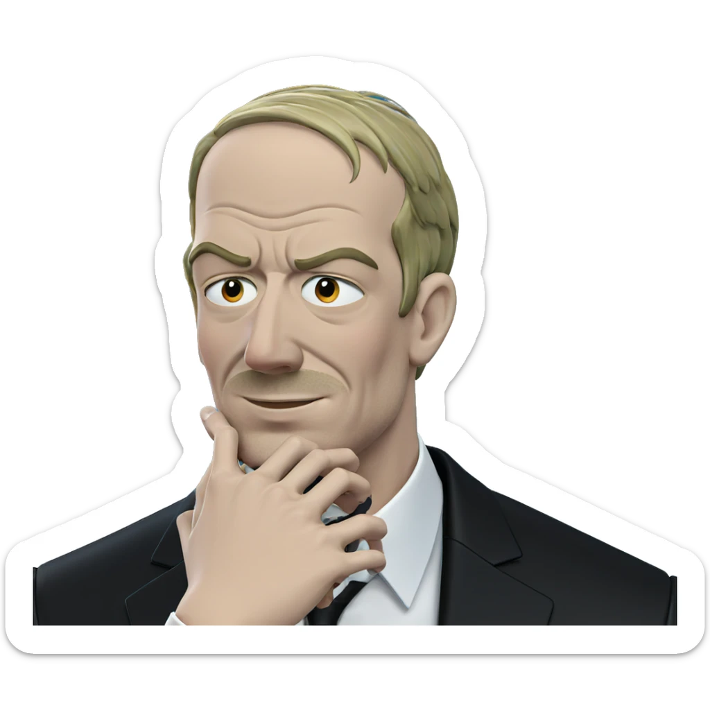 thoughtful man in formal attire sticker