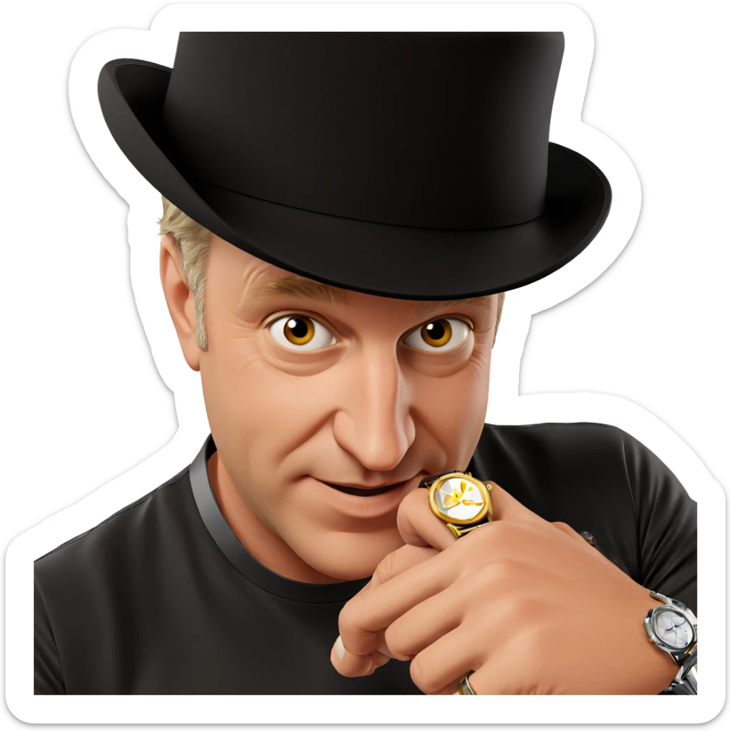 male with stylish wristwatch sticker