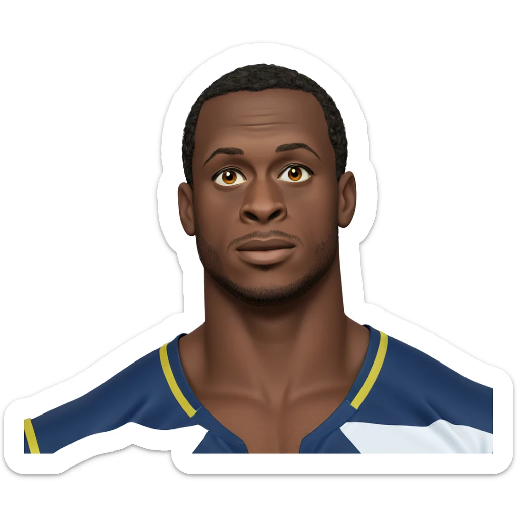 dark-skinned male portrait on white sticker