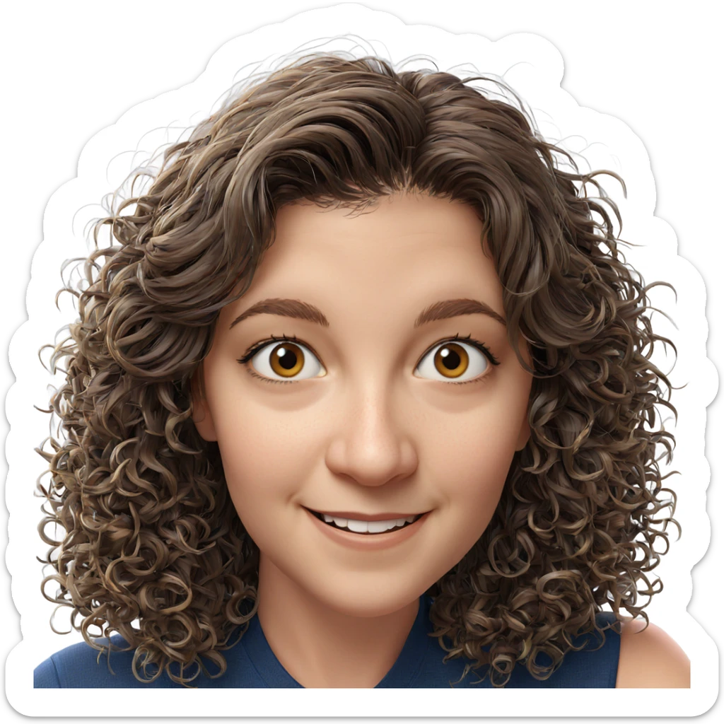 smiling girl with brown hair sticker