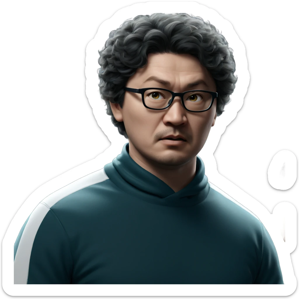 focused boy portrait sticker