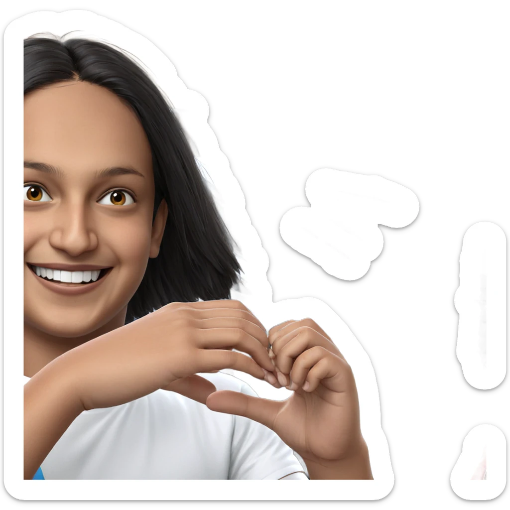 smiling boy with car sticker