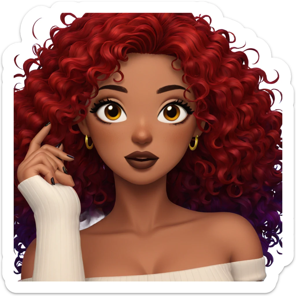 dark beauty with colorful flair sticker