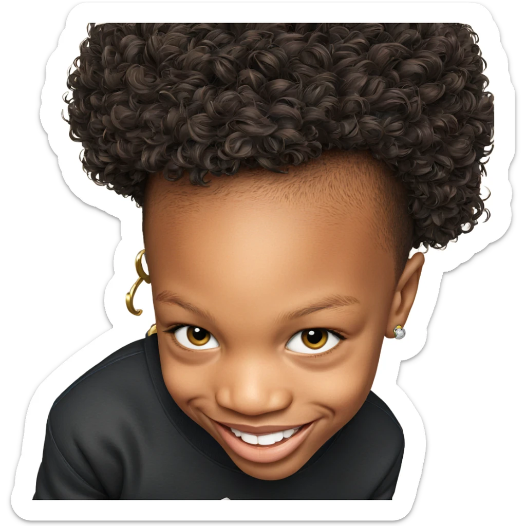 smiling boy with earrings sticker