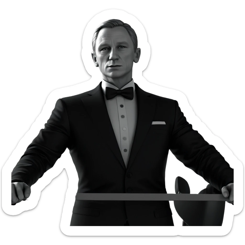 monochrome formal portrait of male sticker