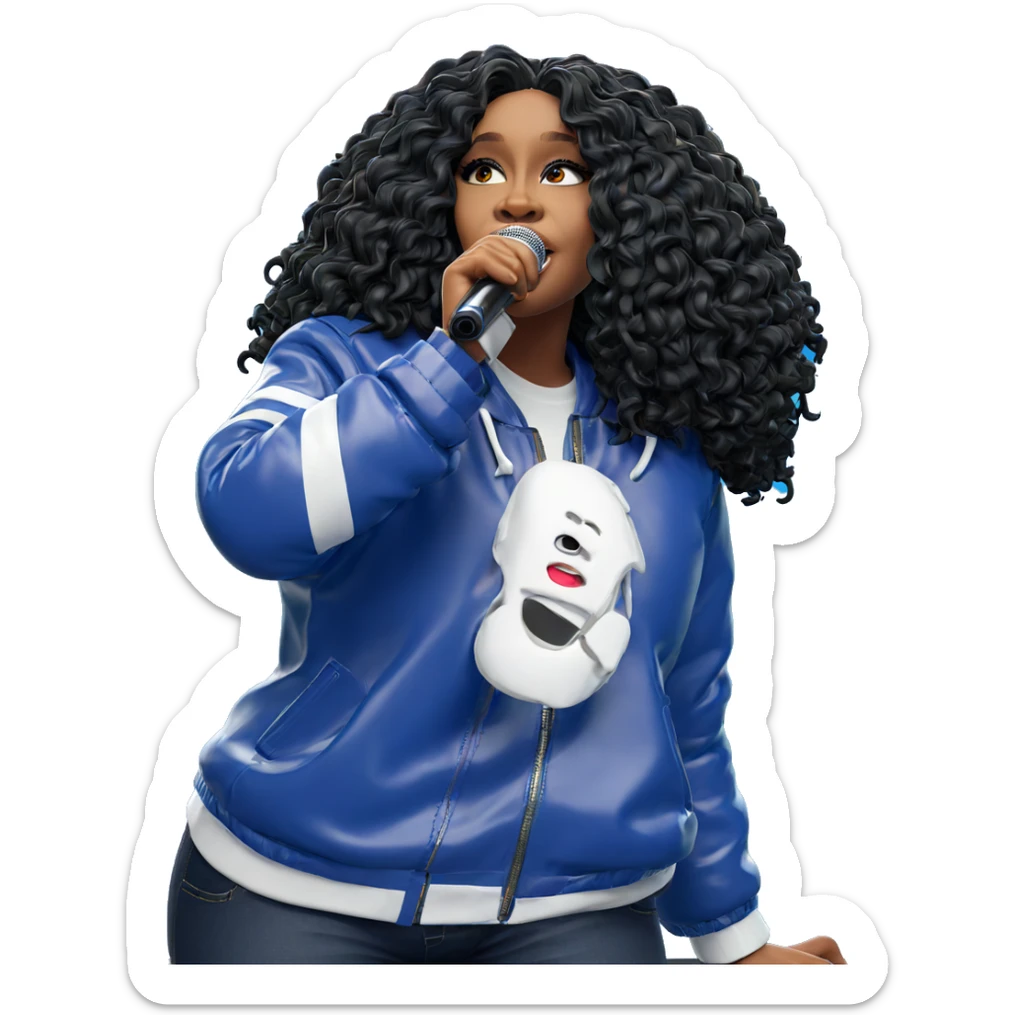 microphone and jacket moment sticker