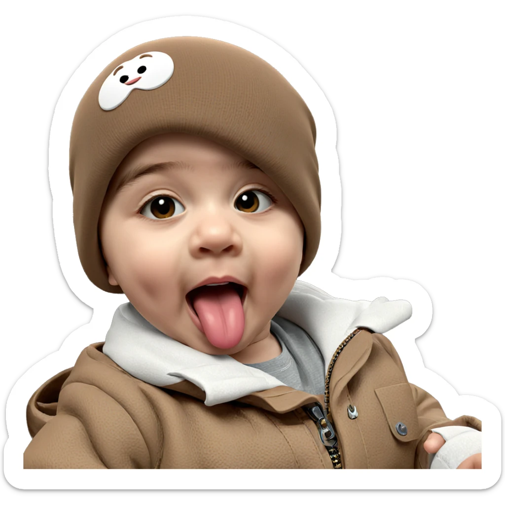 playful boy sticking his tongue sticker