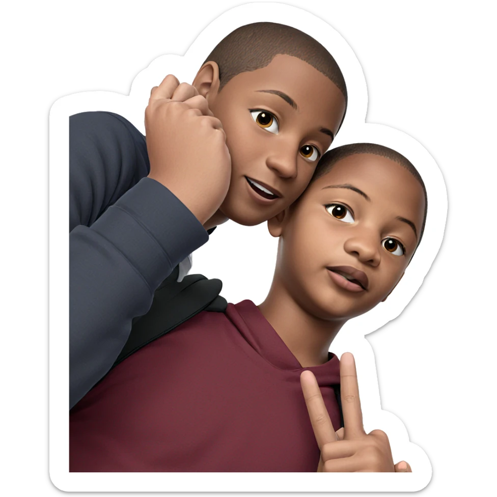 boys bonding in a moment sticker
