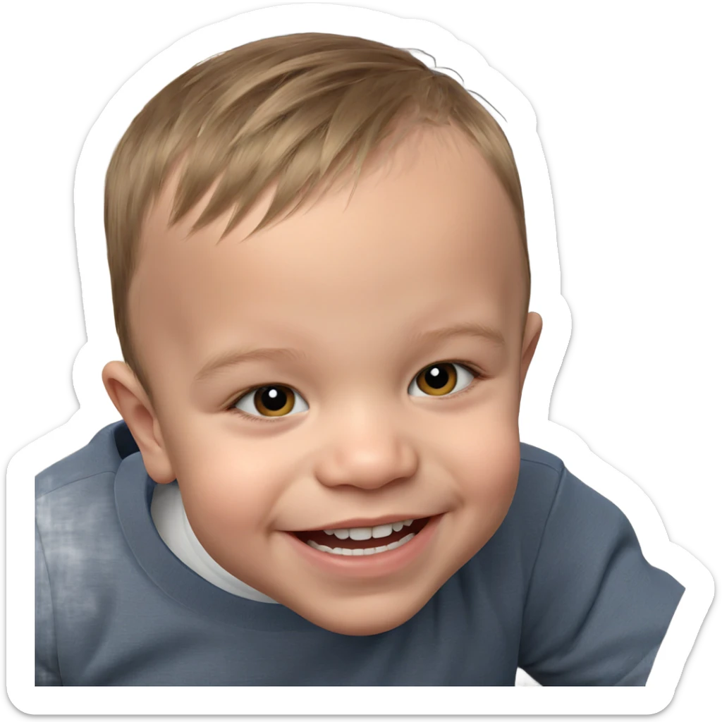 smiling boy portrait meme sticker