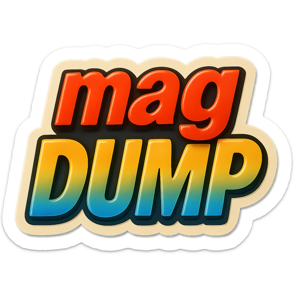 a logo, resembling that of a video tube site, for the text: "mag DUMP" sticker