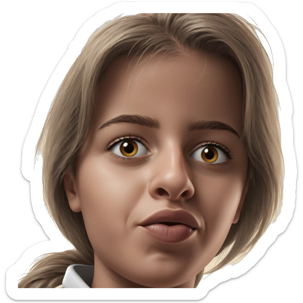 realistic portrait of girl sticker