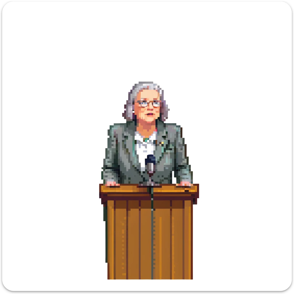 a SNES box art image of a man who looks like a fiftysomething distinguished american politician, standing and speaking emphatically at a podeum. cutscene graphic sticker
