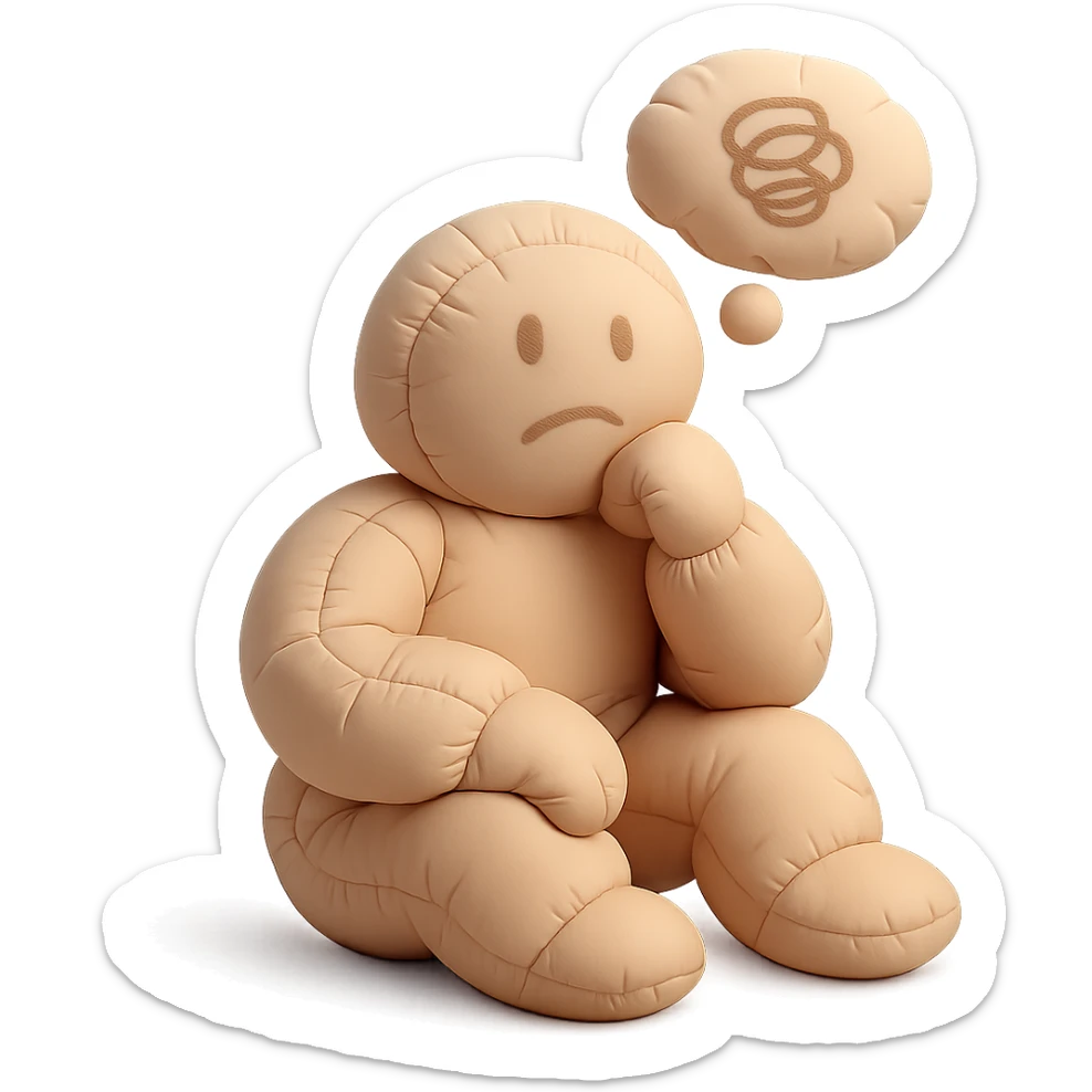 doodle person thinking sticker