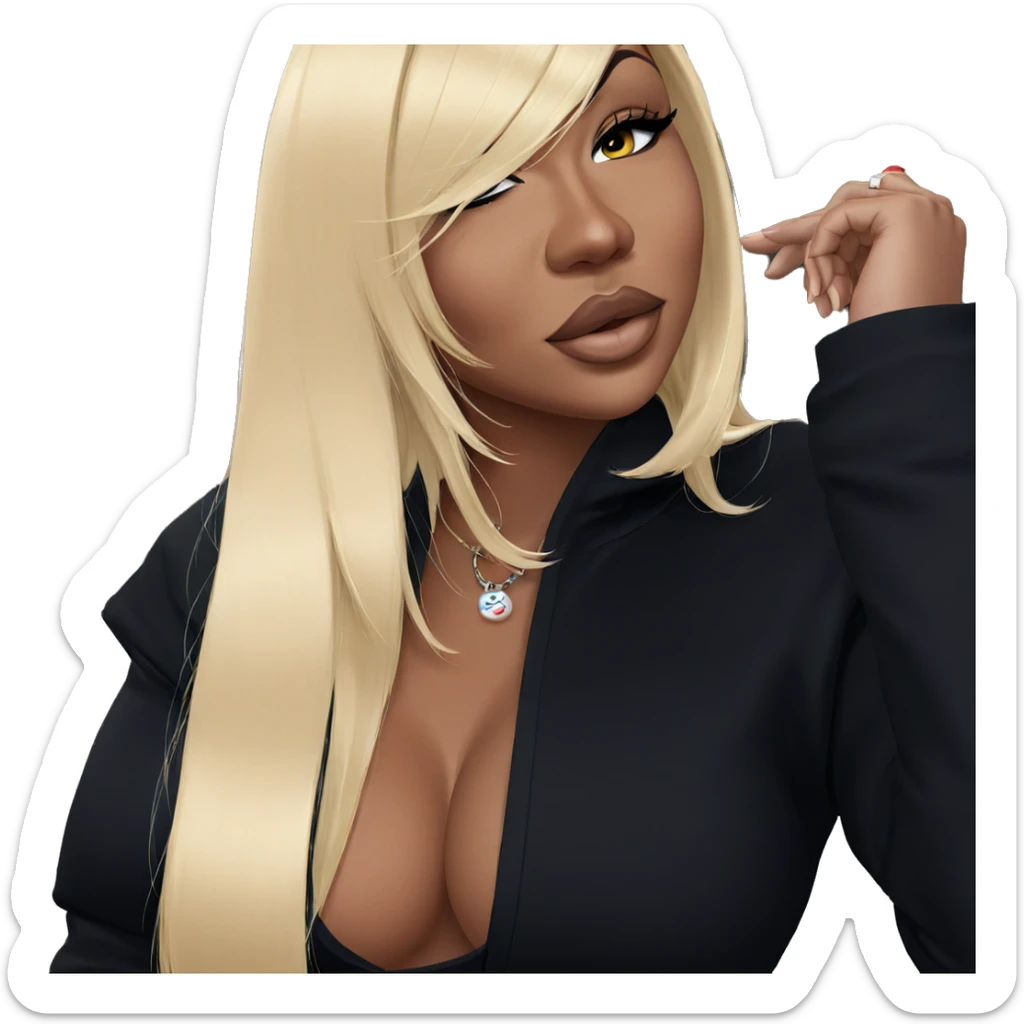 blonde beauty with closed eye sticker