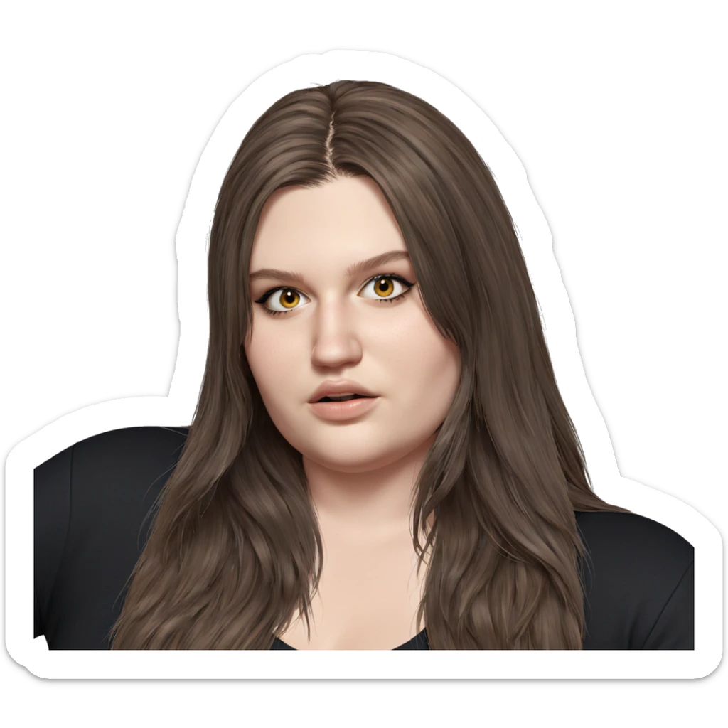 brown haired girl gazing softly sticker