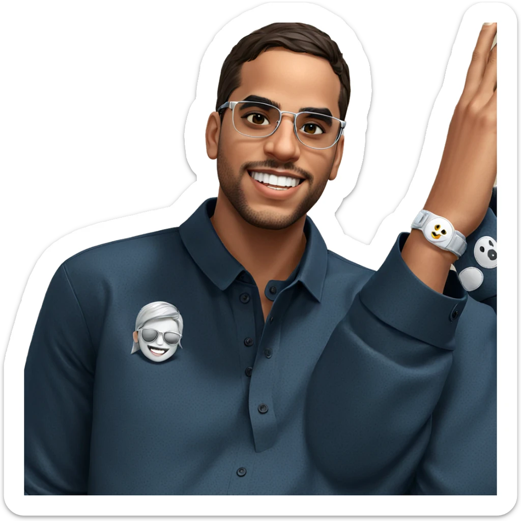 smiling boy with sunglasses sticker