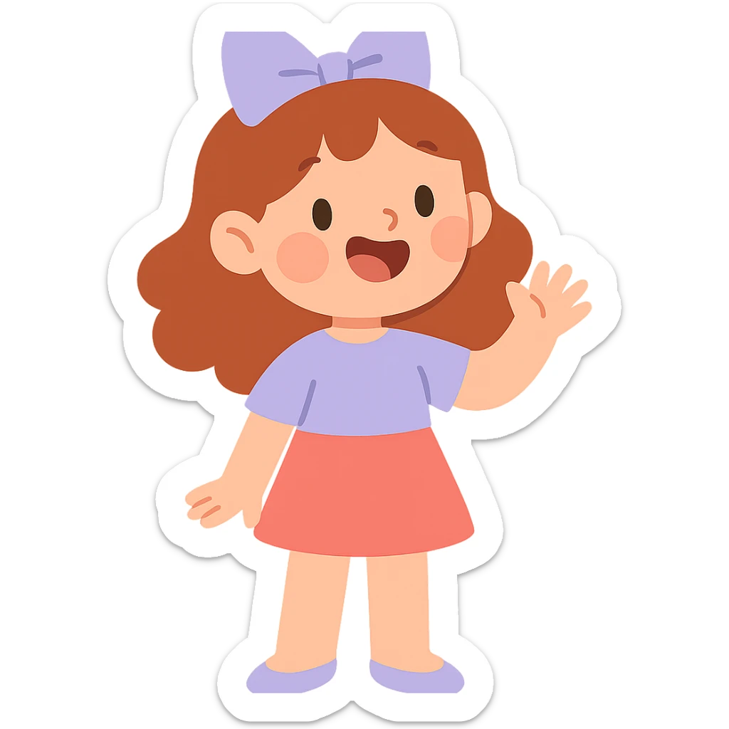 matching bow in pastel purple, simple and cute sticker