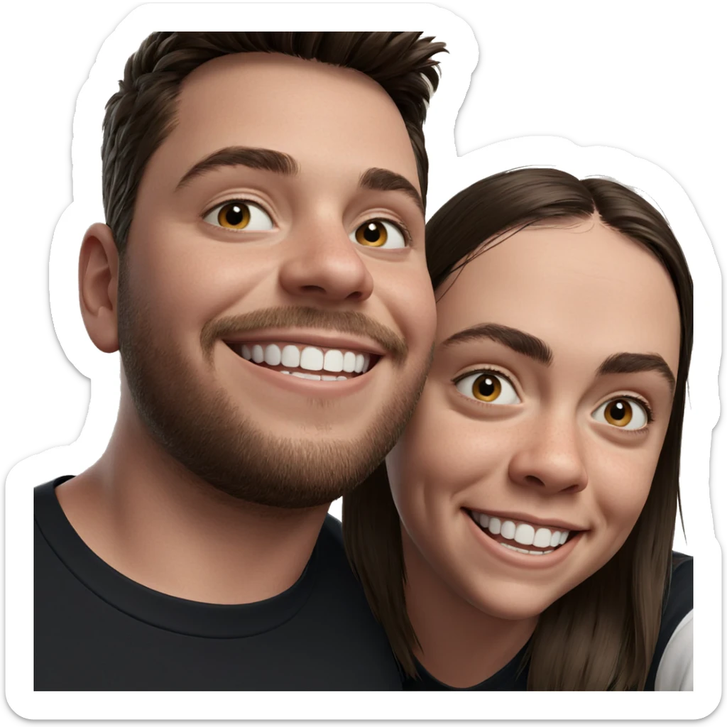 two boys smiling together sticker