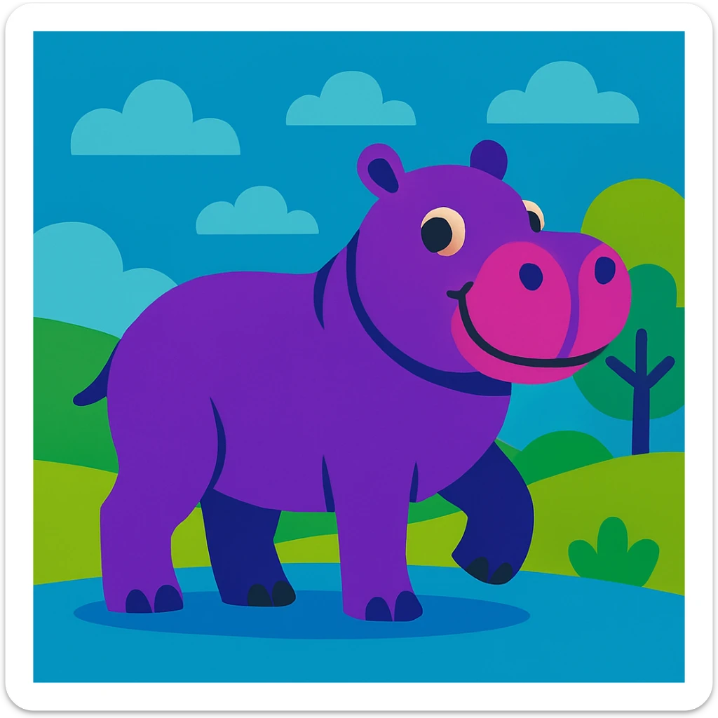 Hippopotamus sticker