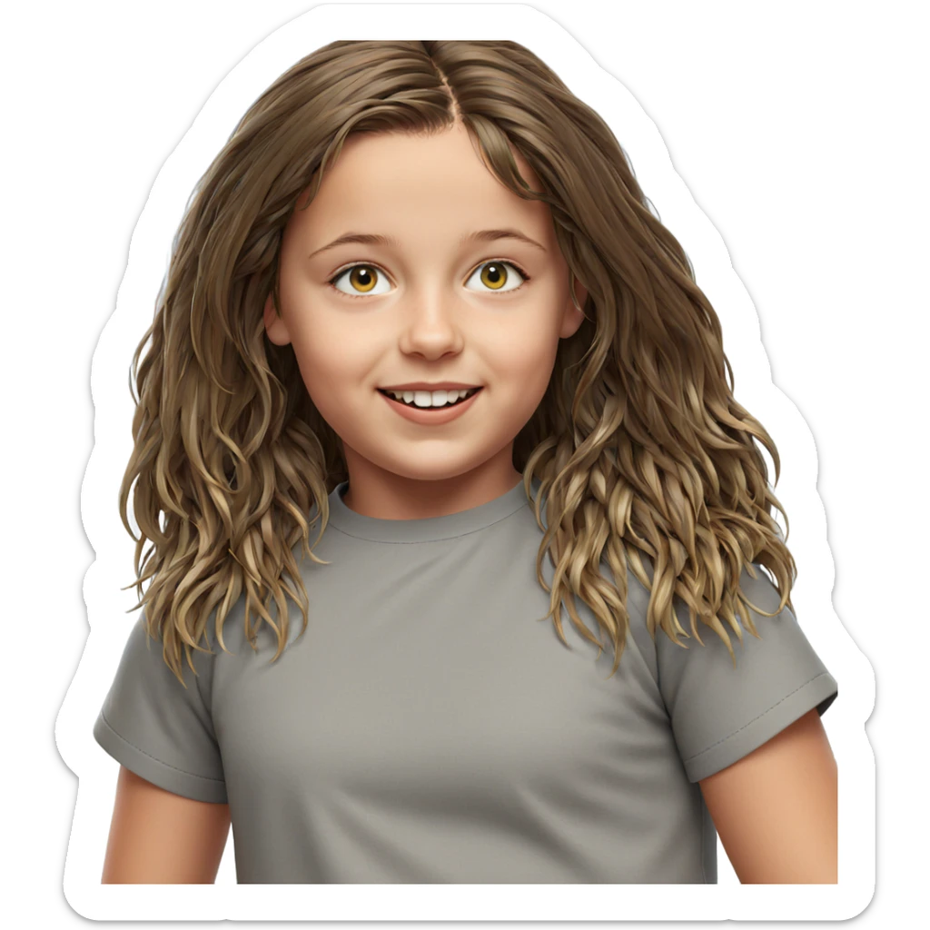 smiling girl with long hair sticker