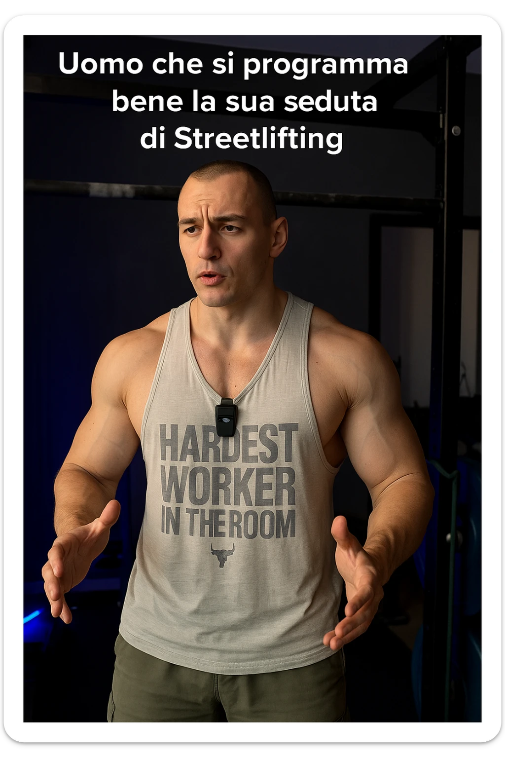 Uomo che si programma bene la sua seduta di Streetlifting. In italiano sticker