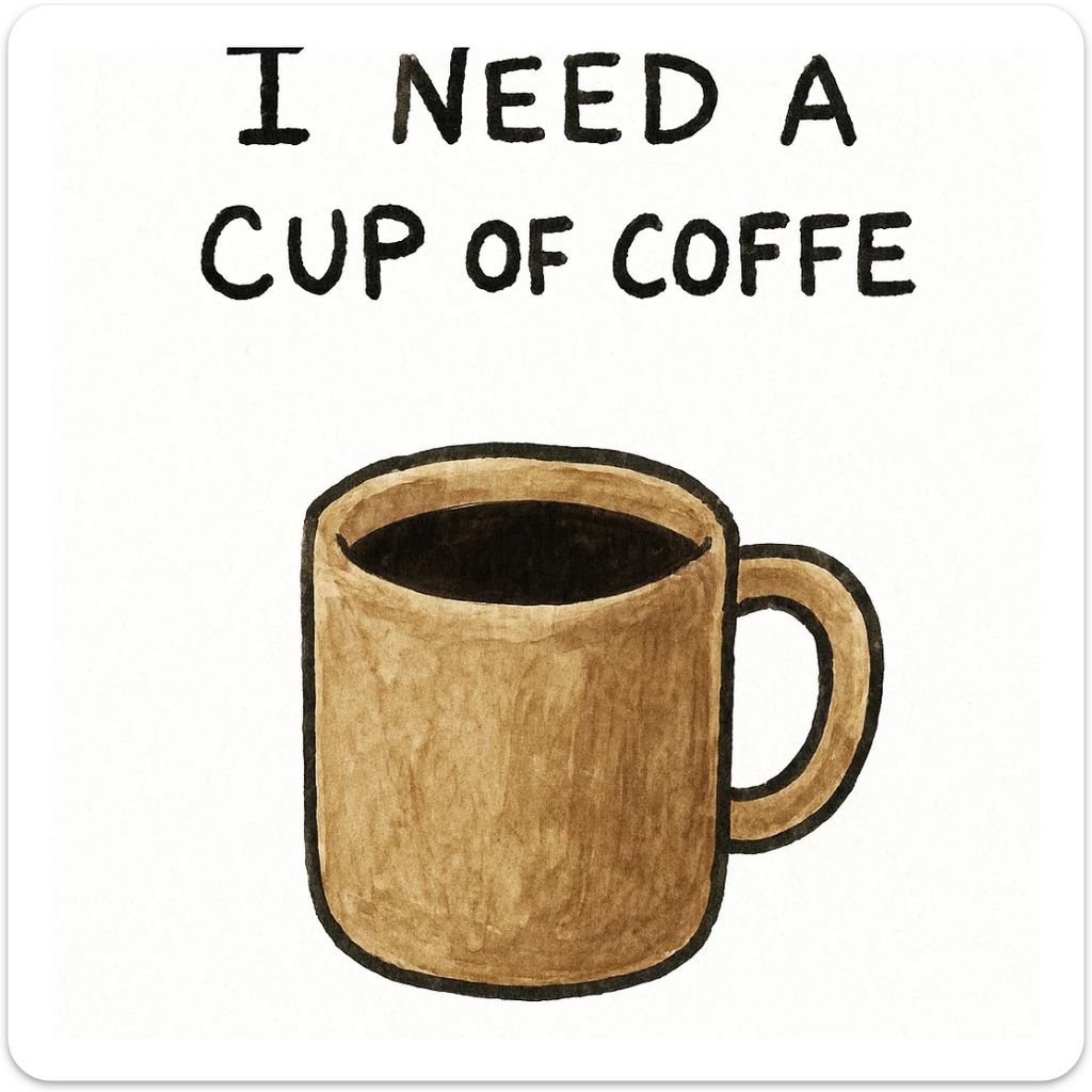 cup of coffee sticker