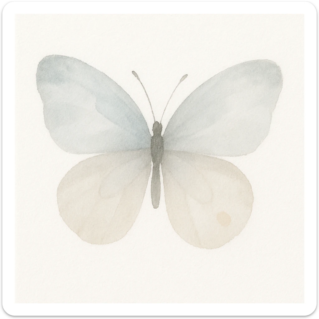a butterfly in watercolor art style, soft edges, pastel colors sticker