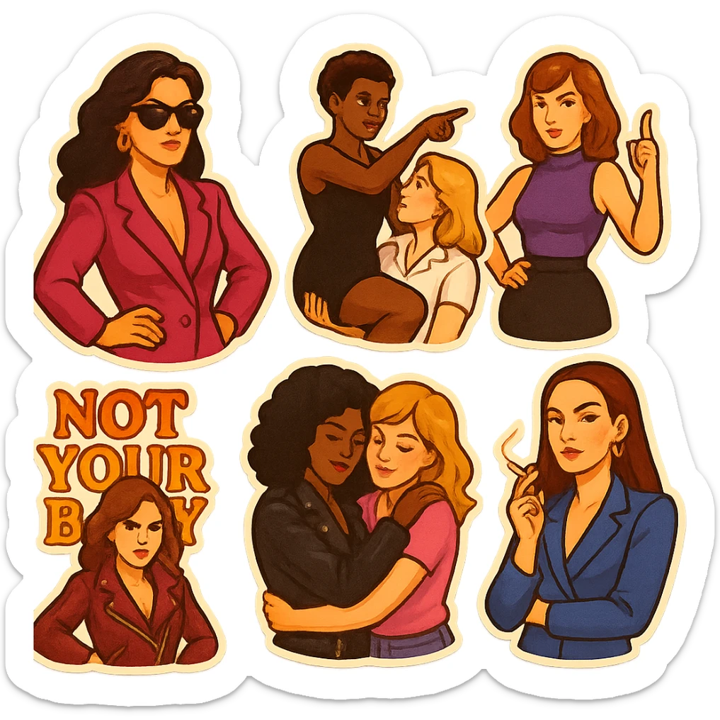 lesbian sticker pack - women who made it for women who love women - bossy dominative style, mood: affectionate sticker