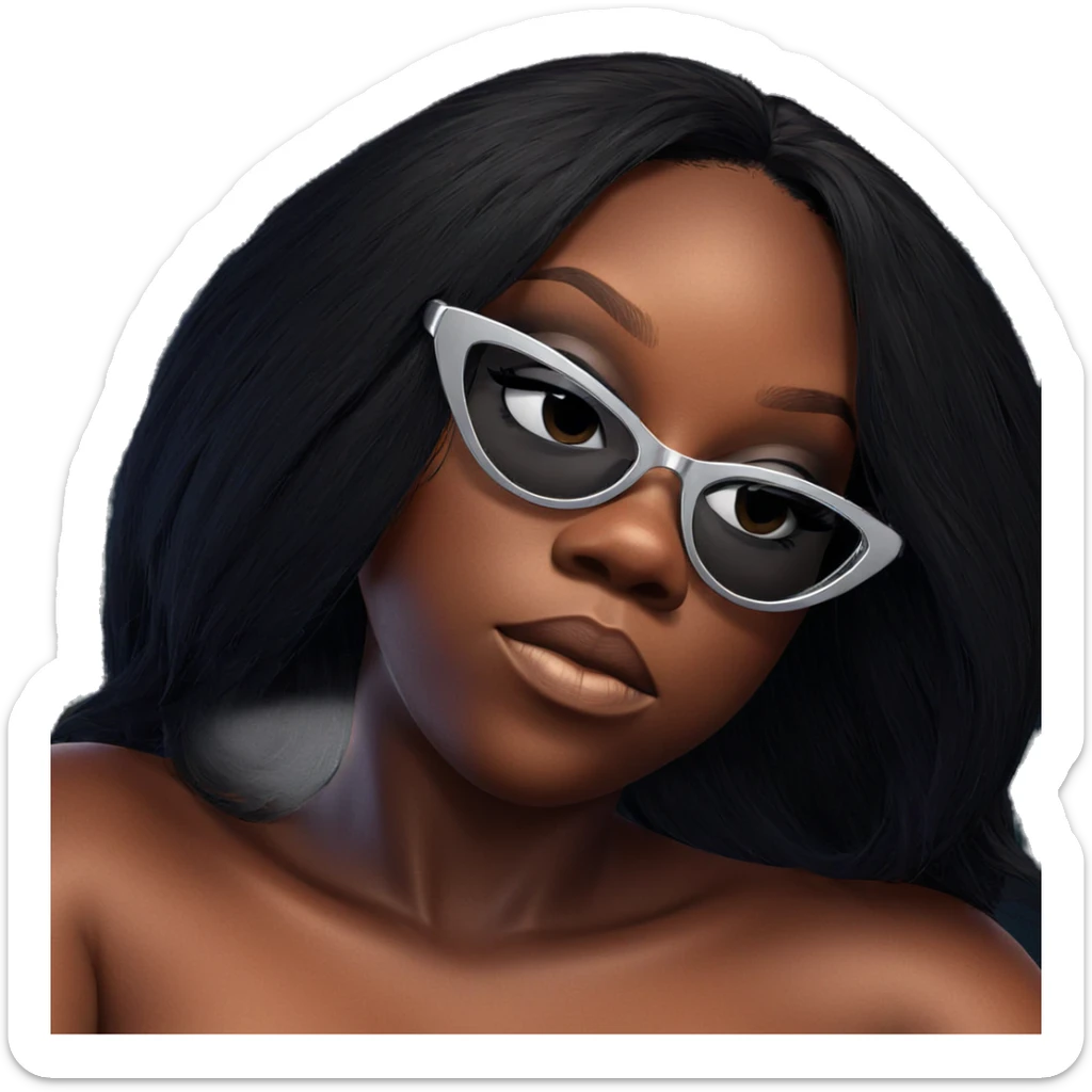 dark-skinned beauty in sunglasses sticker