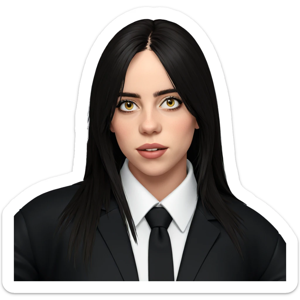 girl in black jacket sticker