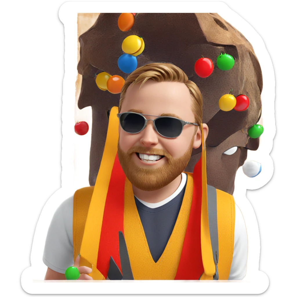 smiling boy with sunglasses sticker