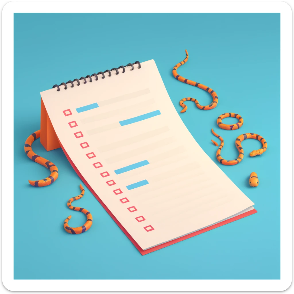 a to-do list paper that is extremely long, curling up and down like a snake, filled with many tiny checkboxes, fading into the distance to look never-ending sticker