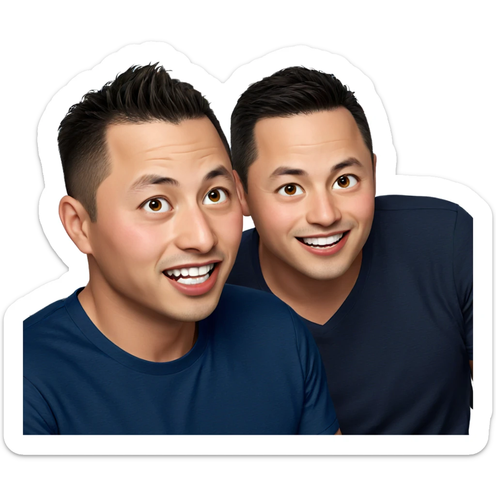 boys sharing a happy moment sticker