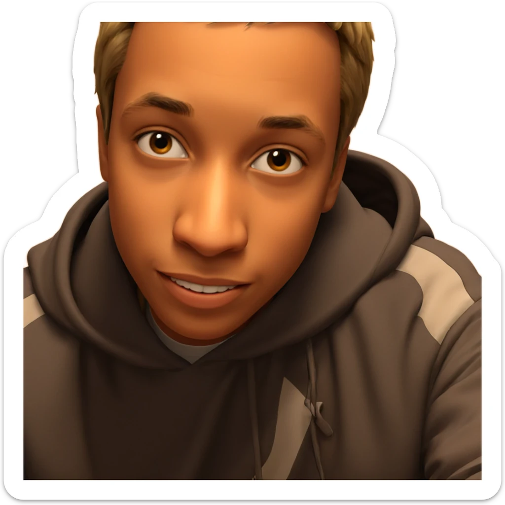 boy with a bright smile sticker