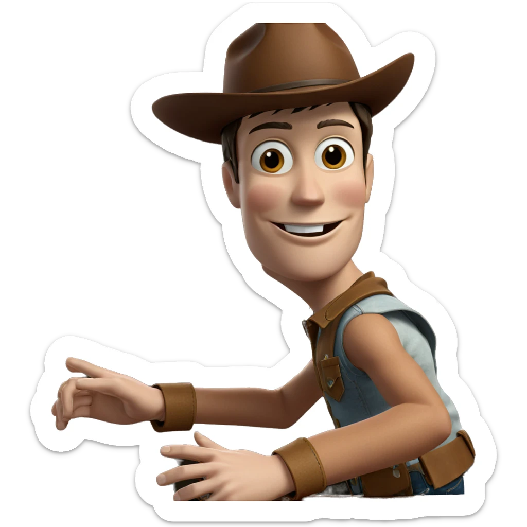 smiling boy in cowboy hat sticker