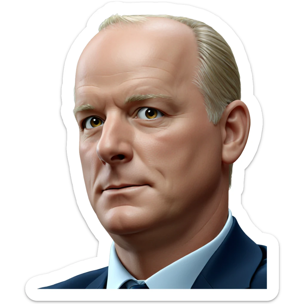 bald man in formal shirt sticker
