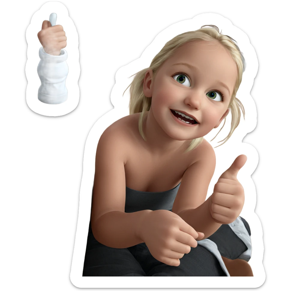 blonde girl giving thumbs up sticker