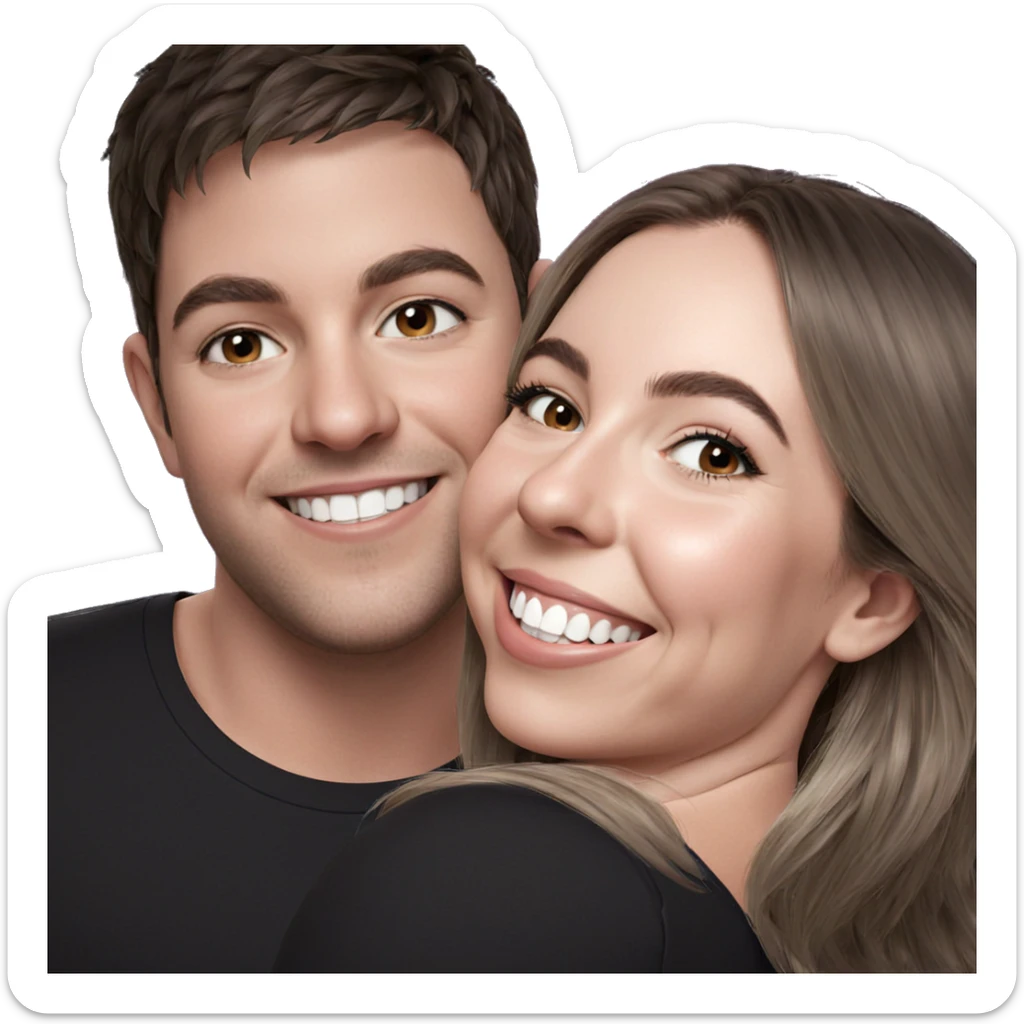 cheek-to-cheek smiles sticker