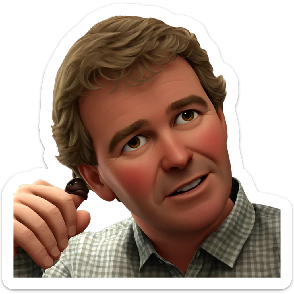 boy in plaid shirt indoors sticker