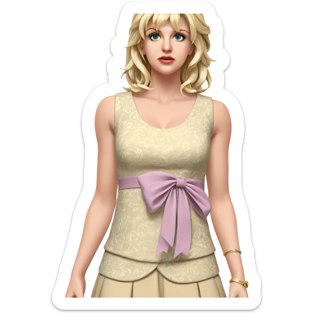 blonde girl in elegant dress sticker