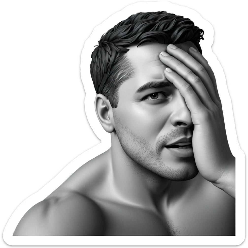 monochrome portrait of a man sticker