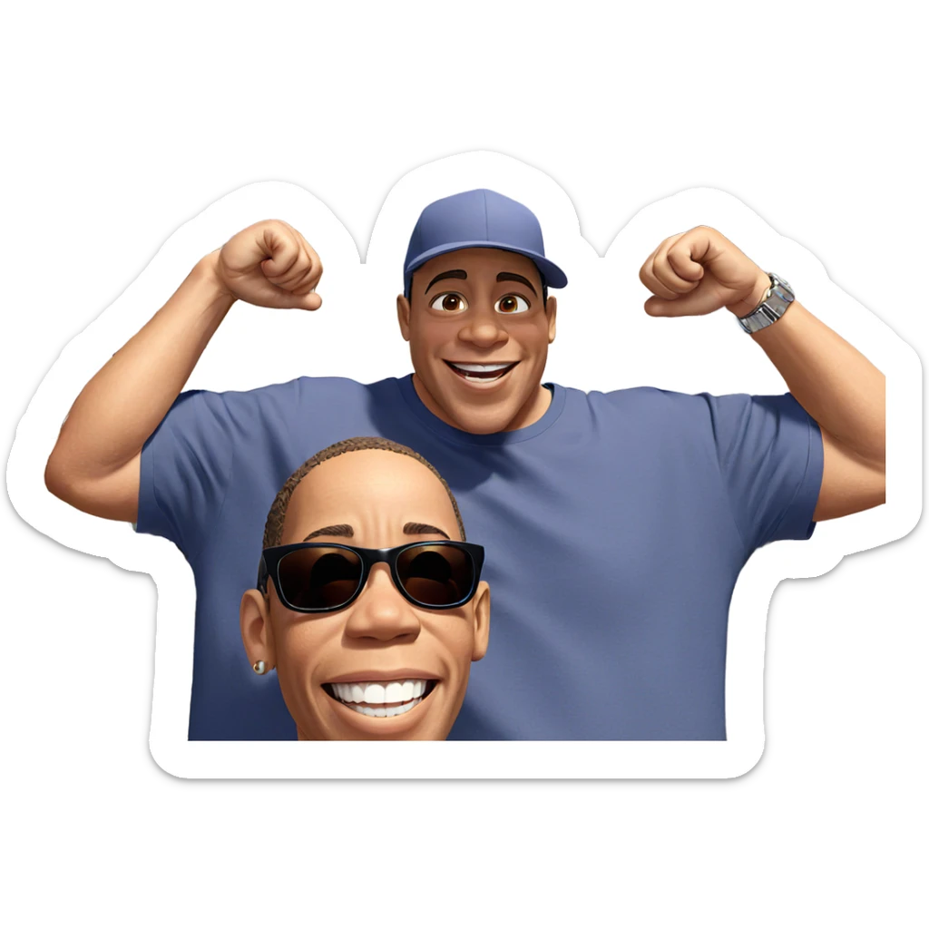 boys enjoying a sunny day sticker